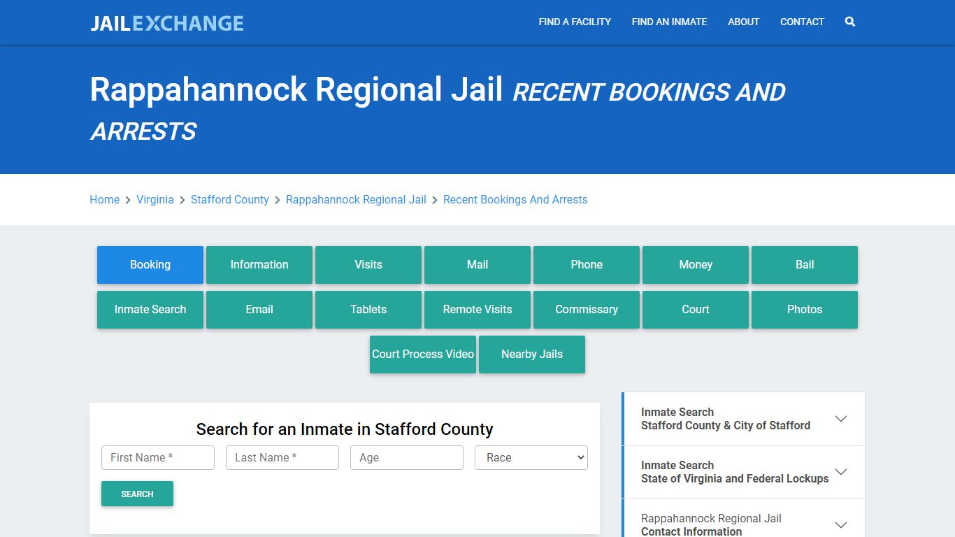 Rappahannock Regional Jail Recent Bookings And Arrests